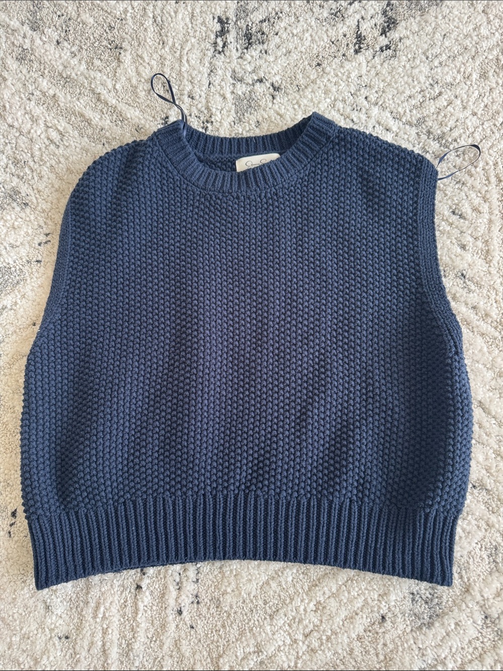 Jessica Simpson Navy Chunky Knit Sleeveless Sweater Vest